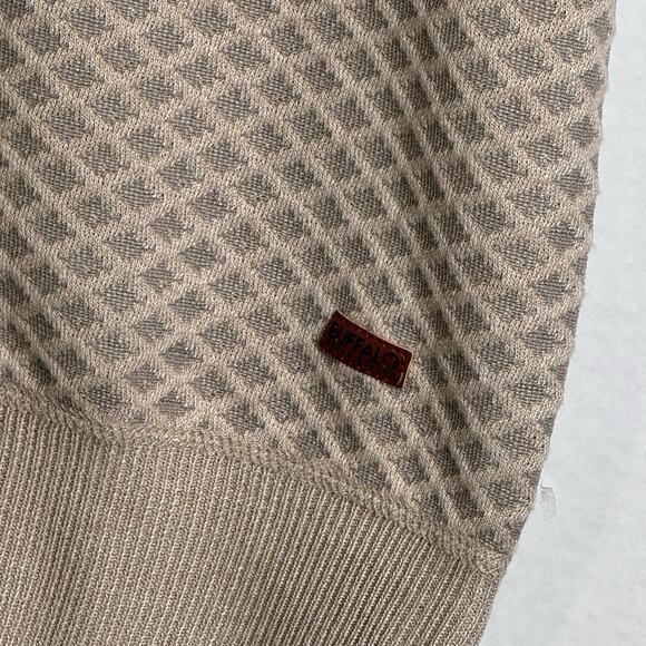 Buffalo David Bitton Men’s Knit Polo Shirt Size M NWT Beige Textured Pattern - Picture 4 of 10